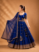 Beautiful Blue Gota Patti Hand Work Designer Lehenga Set With Dupatta