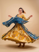 Yellow MultiColor Lehenga Set With Dupatta