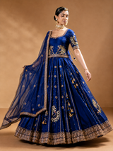 Beautiful Blue Gota Patti Hand Work Designer Lehenga Set With Dupatta