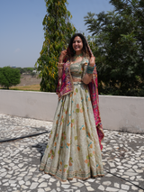 Pista Color Lehenga With Angi Style Blouse Set