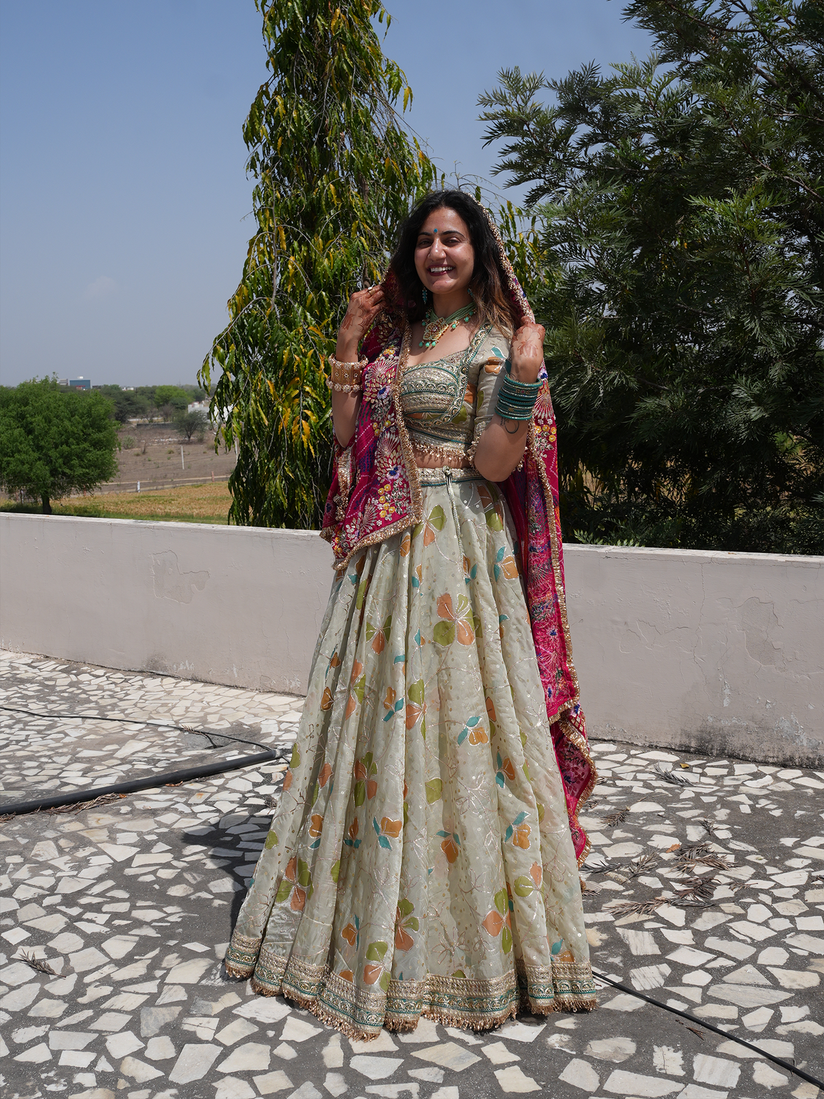 Pista Color Lehenga With Angi Style Blouse Set