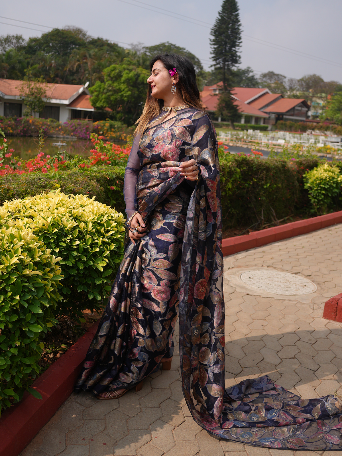 Royal Blue Saree Set
