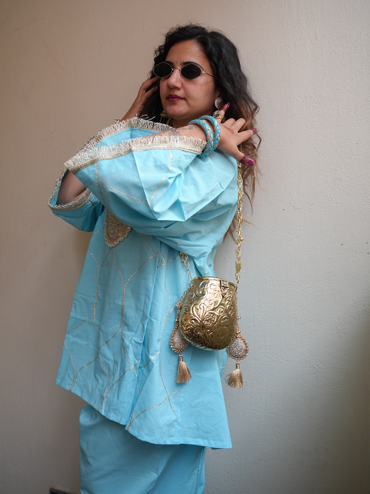 Sky Blue Farshi Salwar Suit