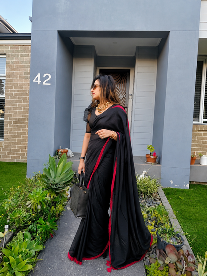 Black Saree Blouse Set