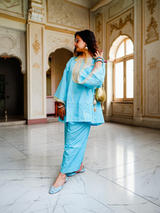 Sky Blue Farshi Salwar Suit