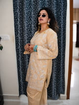 Golden Printed Farshi Salware Suit