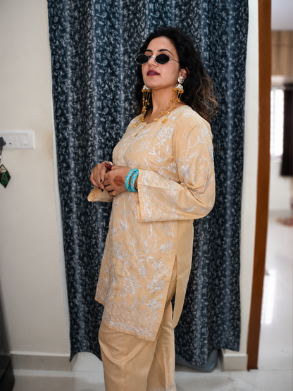 Golden Printed Farshi Salware Suit
