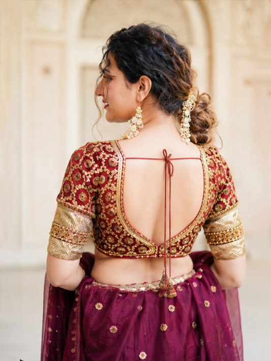 Red Aangi With Gota Patti Work