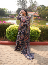 Royal Blue Saree Set