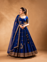 Beautiful Blue Gota Patti Hand Work Designer Lehenga Set With Dupatta