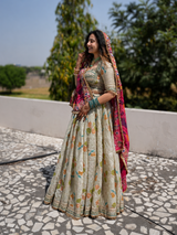 Pista Color Lehenga With Angi Style Blouse Set