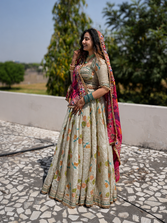 Pista Color Lehenga With Angi Style Blouse Set