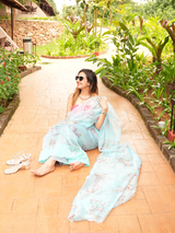 Blue Pure Orgenza Saree