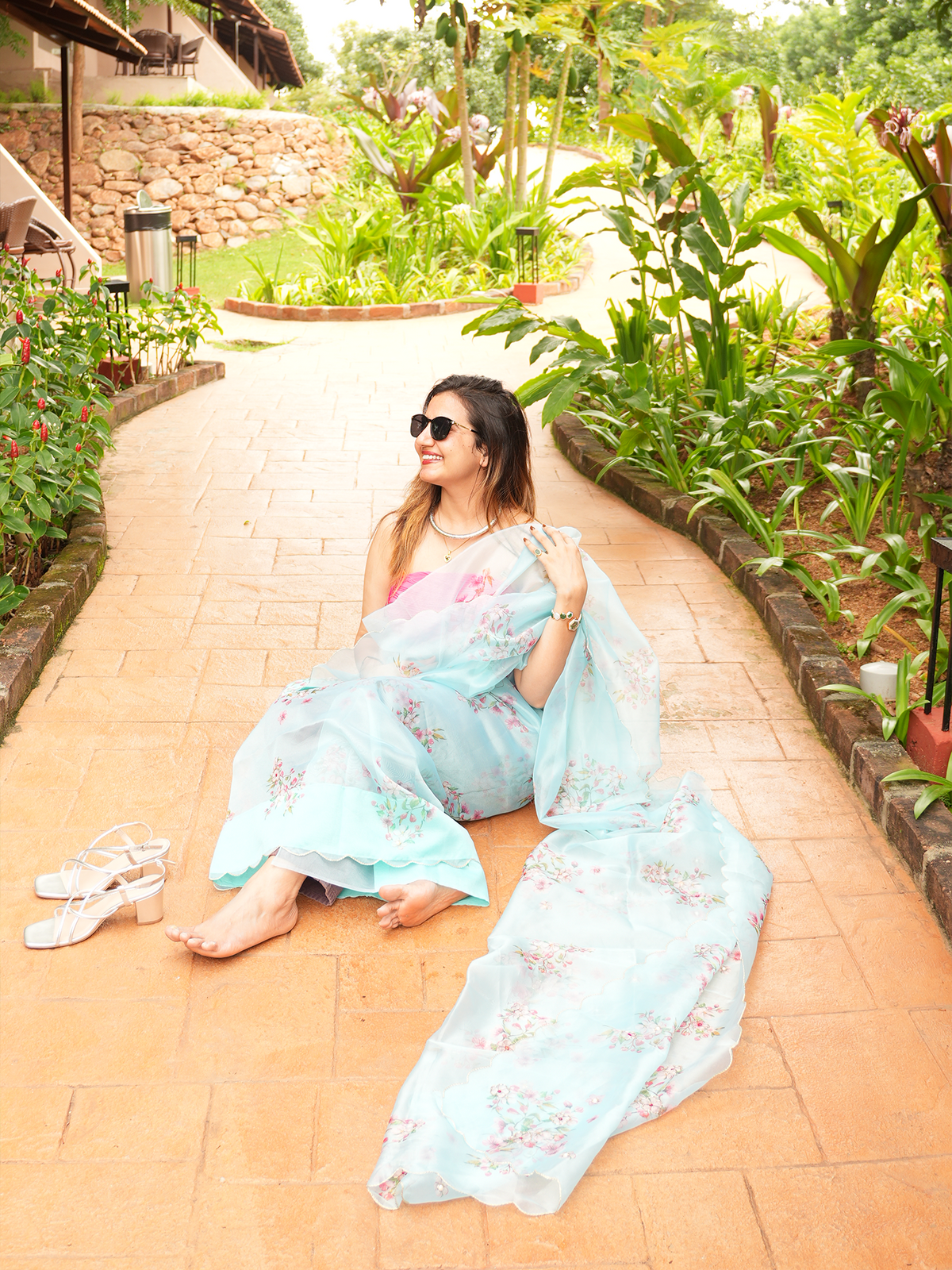 Blue Pure Orgenza Saree