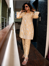 Golden Printed Farshi Salware Suit