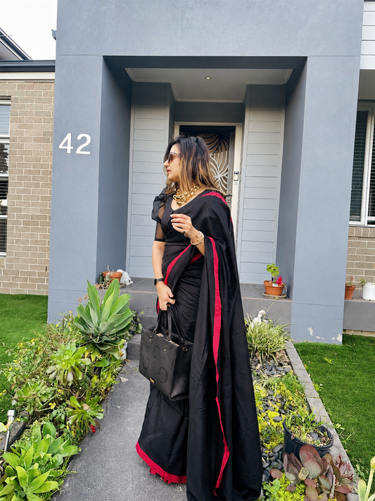 Black Saree Blouse Set