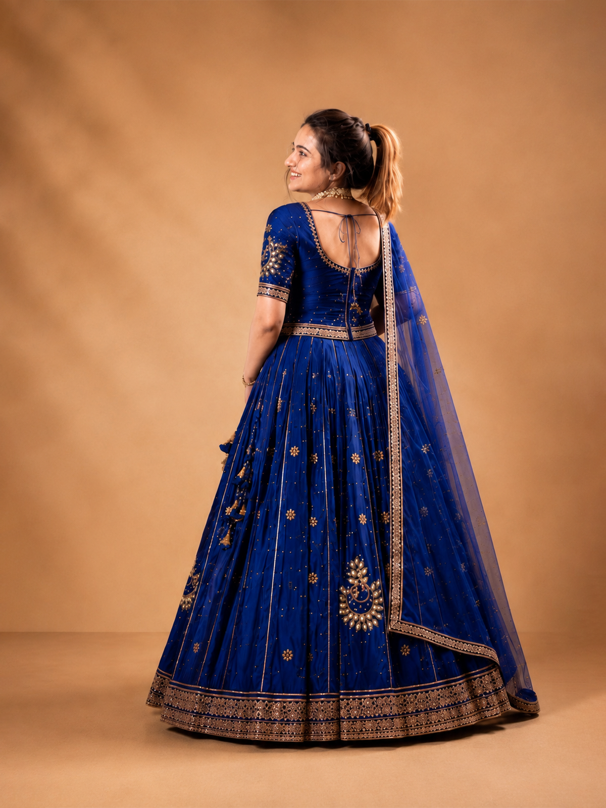 Beautiful Blue Gota Patti Hand Work Designer Lehenga Set With Dupatta