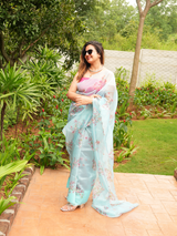Blue Pure Orgenza Saree