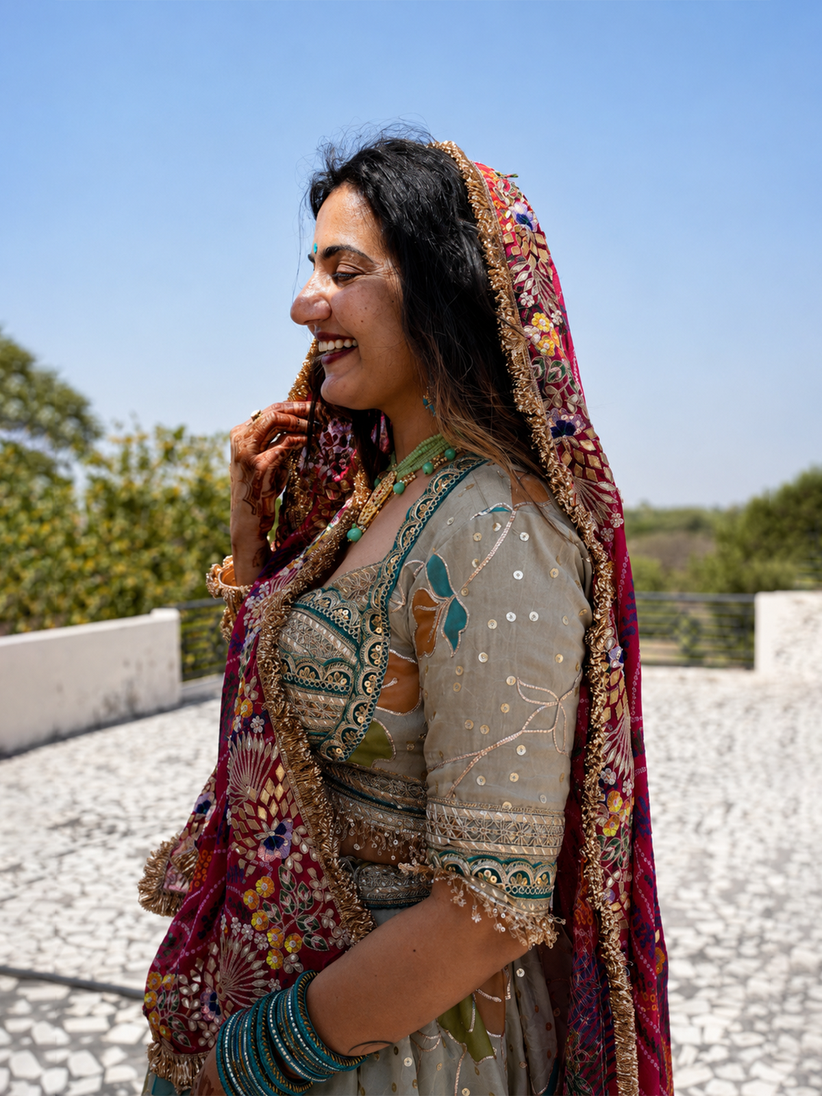 Pista Color Lehenga With Angi Style Blouse Set