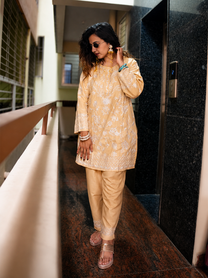 Golden Printed Farshi Salware Suit