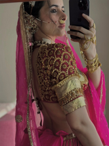 Red Aangi With Gota Patti Work