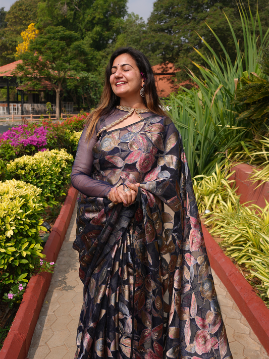 Royal Blue Saree Set