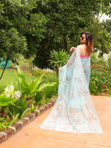 Blue Pure Orgenza Saree
