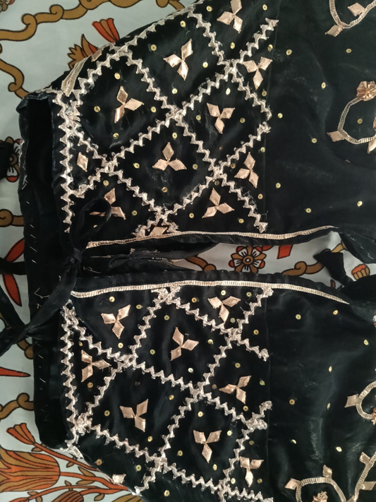 Black Aangi With Gota Patti Work