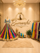 MultiColor Lehenga With Angi Style Blouse Set