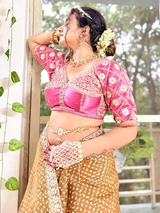 Pink Aangi With Gota Patti Work