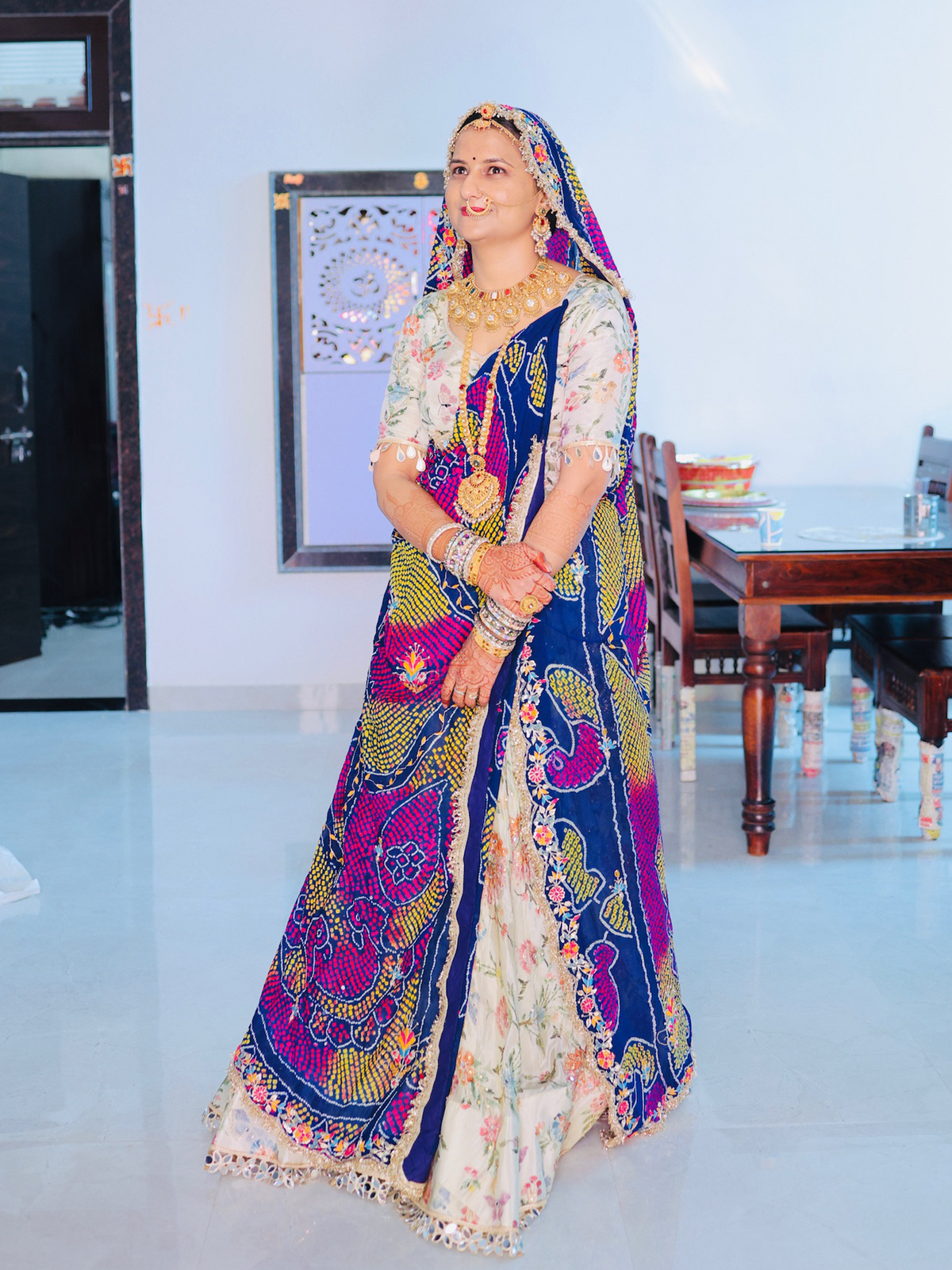Beautiful Multicolor Off-White Lehenga Set With Dupatta