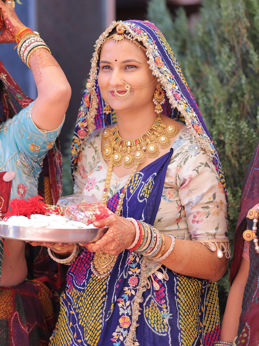 Beautiful Multicolor Off-White Lehenga Set With Dupatta