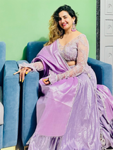 Beautiful Lavender Color Lehenga WIth Designer Full Sleeves Blouse Set With Dupatta