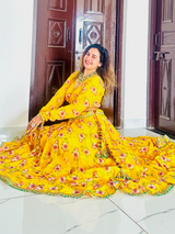 Beautiful Yellow MultiColor Lehenga Set With Dupatta